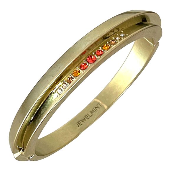 Jewelmint Bracelet Brushed Gold Tone Design Multicolored Crystals 1G - Picture 1 of 4